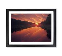 Spring Forest Sunset H1022 Framed Print for Living Room Bedroom Home Office Décor, Wall Art Picture Ready to Hang, Black A2 Frame (64 x 46 cm)