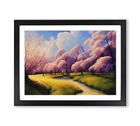 Spring Forest Watercolour Vol.4 H1022 Framed Print for Living Room Bedroom Home Office Décor, Wall Art Picture Ready to Hang, Black A4 Frame (34 x 25 cm)