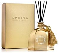 SPRING Fragrance Gold Reed Diffuser Set, Extra Large 10.14 Oz (300ml), Fragrance Made in France, Jasmine, Lily of The Valley, Tuberose, Air Fresheners for Home/Luxury Diffusers for Home