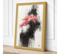 Spring from Darkness Japandi Canvas Wall Art Print 36x24 Inch (91 x 61 cm)