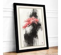 Spring from Darkness Japandi Framed Wall Art Print A1 (84.1×59.4cm) Black, Wall Decor for Living Room, Bedroom, Office & Home, Ready to Hang, Art Gift