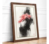 Spring from Darkness Japandi Framed Wall Art Print A1 (84.1×59.4cm) Walnut, Wall Decor for Living Room, Bedroom, Office & Home, Ready to Hang, Art Gift