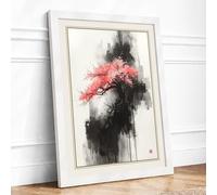Spring from Darkness Japandi Framed Wall Art Print A1 (84.1×59.4cm) White, Wall Decor for Living Room, Bedroom, Office & Home, Ready to Hang, Art Gift