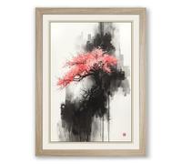 Spring from Darkness Japandi Framed Wall Art Print A2 (59.4×42cm) Oak, Wall Decor for Living Room, Bedroom, Office & Home, Ready to Hang, Art Gift