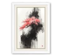 Spring from Darkness Japandi Framed Wall Art Print A4 (29.7×21cm) White, Wall Decor for Living Room, Bedroom, Office & Home, Ready to Hang, Art Gift
