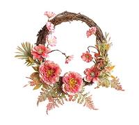 Spring Front Door Wreath Spring Purple Wreath Thanksgiving Decorative Dried Vine Wreath Faux Wreath Christmas (l-red, One Size)