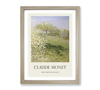 Spring Fruit Trees In Bloom By Claude Monet Exhibition Museum Painting Framed Print | A4 Oak Framed Wall Art | Ready to Hang | Modern Floral Picture | Living Room Bedroom Lounge Office