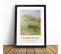 Spring Fruit Trees In Bloom by Claude Monet | Framed Wall Art Print | Modern Home Decor Picture | Ready to Hang Artwork for Living Room, Bedroom, Kitchen or Office | Multiple Sizes