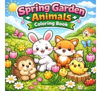 Spring Garden Animals coloring book: Cute Bunnies, Foxes & Garden Friends | Bold & Easy Coloring Pages for Kids Ages 3-8