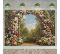 Spring Garden Backdrop Enchanted Forest Fairytale Wonderland Photography Background Girls Princess Birthday Bridal Shower Party Decorations (7x5FT（210x150cm）)