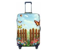 Spring Garden Butterfly Elastic Travel Luggage Cover Suitcase Protector, Print Suitcase Baggage Cover Anti-Scratch