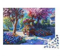 Spring Garden Cart 100% Recycled Cardboard Cherry Blossoms in Garden 1000Pc Jigsaw Puzzle Adults Fun Activity for Rainy Days 70x50cm/1000pcs