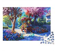Spring Garden Cart Colourful Cherry Blossoms in Garden 1000 Pieces Jigsaws Adults And Children Fun Activity for Rainy Days 38x26cm/1000pcs