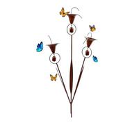 Spring Garden Stakes - 32.6in Iron Floral Wind Chime - with Bell Calla Lily Flower Yard Stakes Decor | for Home Countryside Lawn Pathway Potted Plant