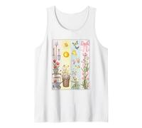 Spring Garden Tools Flowers Butterflies Sunshine Tank Top