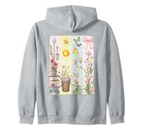 Spring Garden Tools Flowers Butterflies Sunshine Zip Hoodie