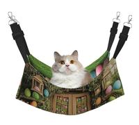 Spring Garden Wooden Door Design Printed Pet Hammock - Sleeping Hammock For Cats, Rabbits, Ferrets, Puppies, Small Animals