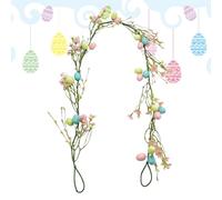 Spring Garland, 5ft Artificial Egg Spring Decorations, Easter Tree Garland, for Garden Daily Holiday Party Home Room Dormitory Vacation Photo Window Porch