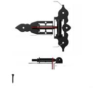 Spring Gate Latch for Wood PVC Fence, Iron Self-Closing Hinge with | Heavy Duty 3mm Iron Spring Hinge with Smooth 180 Degree Swivel, Includes 20 M6x30mm Screws Spring Loaded Gate Latch