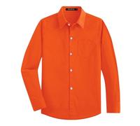 Spring & Gege Boys Long Sleeve Cotton Formal Uniform, Sunset Chevron Orange/Evening Red, 13-14 Years