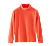 Spring&Gege Little & Big Boys Girls Long Sleeve Mock Turtleneck T-Shirt Cotton Base Layer Tops, Orange, Size 7-8 Years