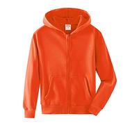 Spring&Gege Youth Solid Full Zipper Hoodies Soft Kids Hooded Sweatshirt for Boys and Girls Size 11-12 Years Orange