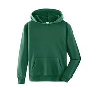 Spring&Gege Youth Solid Pullover Sport Hoodies Soft Kids Hooded Sweatshirts for Boys and Girls Size 9-10 Years Dark Green
