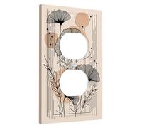 Spring Ginkgo Leaf Light Switch Cover Plates/Outlet Covers, Beige Botanical Patterns for Home Decor, Thermoplastic Wall Plates,Standard Size Single Duplex Outlet