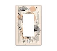 Spring Ginkgo Leaf Light Switch Cover Plates/Outlet Covers, Beige Botanical Patterns for Home Decor, Thermoplastic Wall Plates,Standard Size Single Rocker
