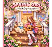 Spring Girl Coloring Book: Coloring Book for Adults & Teens with Easy and Bold Spring Inspired Design Featuring Heartwarming and Cozy Comfy Scenes for Relaxation Mindfulness