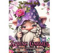 Spring Gnomes Adult Coloring Book, 50 Shaded Pages for Relaxation for Adults & Kids