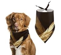Spring Golden Feathers Dog Bandanas Triangle Holiday Pet Neck Scarf Soft Adjustable Bib Handkerchief Accessories Washable Durable Fabric for Pet Puppy Cats Large Dog