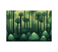 Spring Green Forest Tree Jigsaw Puzzles for Adults 300 Piece, Nature Scenic Wooden Puzzles, Scenery Printed Decorations for Entertainment Party