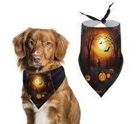 Spring Halloween Party Dog Bandanas Triangle Holiday Pet Neck Scarf Soft Adjustable Bib Handkerchief Accessories Washable Durable Fabric for Pet Puppy Cats Large Dog