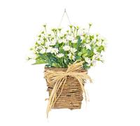 Spring hanging daisy Flower Basket - Artificial door wreath decoration, suitable for spring decoration of homes, indoor/outdoor walls/doors.