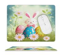 Spring Happy Easter Holiday Mouse Pad,Premium-Textured Mouse Mat Design,Computer Mouse Mat,Stitched Edges, Water-Resistant, for Gamer, Office & Home,Square Mouse Pad,Spill-Resistant Surface, Durable M