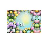 Spring Happy Easter Holiday Print Imitation Linen Placemat, Wipeable Table Mats Placemat For Kitchen Dining Outdoor