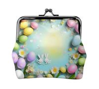 Spring Happy Easter Holiday small wallets woman,wallets for women,coin purse for women,small womens wallet,with zipper and kiss lock, Black, One Size, Art Deco