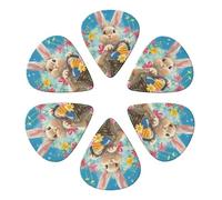 Spring Happy Festival Holiday Printed Guitar Picks -6 Pcs Guitar Picks Plectrum,Guitar Accessories,Electric Guitar Pick, Bass & Ukulele 0.71mm
