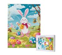 Spring Happy Festival Holiday Printed Jigsaw Puzzle with Storage Box, Wooden Puzzle for Adults and Kids, 500 Pieces Family Fun Decorative Game