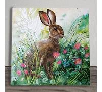 Spring Hare Ceramic Picture Tile Artwork By Judith Yates Hanging Wall Art Home Decor