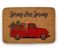 Spring Has Sprung Door Mat,Spring Flowers Truck Welcome Coir Door Mats,Funny Doormat,Front Doormat,Indoor Doormat,Front Back Door Mat,Coral Velvet Doormat 36x24 Inch
