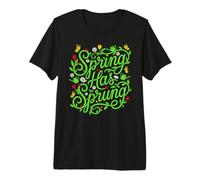 Spring Has Sprung Floral Hand Lettering Garden Flowers Art Premium T-Shirt