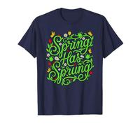 Spring Has Sprung Floral Hand Lettering Garden Flowers Art T-Shirt