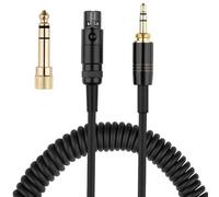 Spring Headphone Cable 1.5M, Black Coiled Cord for Audio-Technica K240 K702 XLR Connection, Replacement Wire