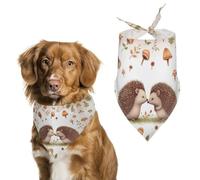 Spring Hedgehog Lovers Dog Bandanas Triangle Holiday Pet Neck Scarf Soft Adjustable Bib Handkerchief Accessories Washable Durable Fabric for Pet Puppy Cats Large Dog