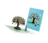 Spring Holiday Steric Popup Card Easters Rabbits Eggs Tree Hand Carved Paper Arts User Friendly Various Occasion Artisanal Handmade Easters Card
