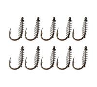 Spring Hook Fishing Tackle: 30 PCS Portable Durable Silver Bait Rigs and Barbless Gear - Freshwater Saltwater Sea Accessories for Trout Carp Fish 0.74x0.49 Inch Size 12