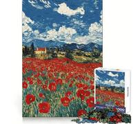 Spring House Amongst Poppy Field Adults Puzzles 1000 Piece Jigsaws Reason Skill Toy Slow Enjoy Exact Cut Art Collection Piece 38x26cm