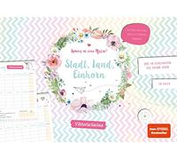 Spring in eine Pfütze! Stadt Land Einhorn: Stadt, Land, Fluss Block im A4-Format von Viktoria Sarina